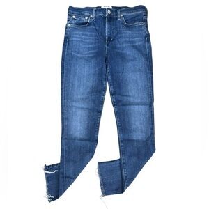 AGOLDE Mid Rise Skinny Frayed Jeans